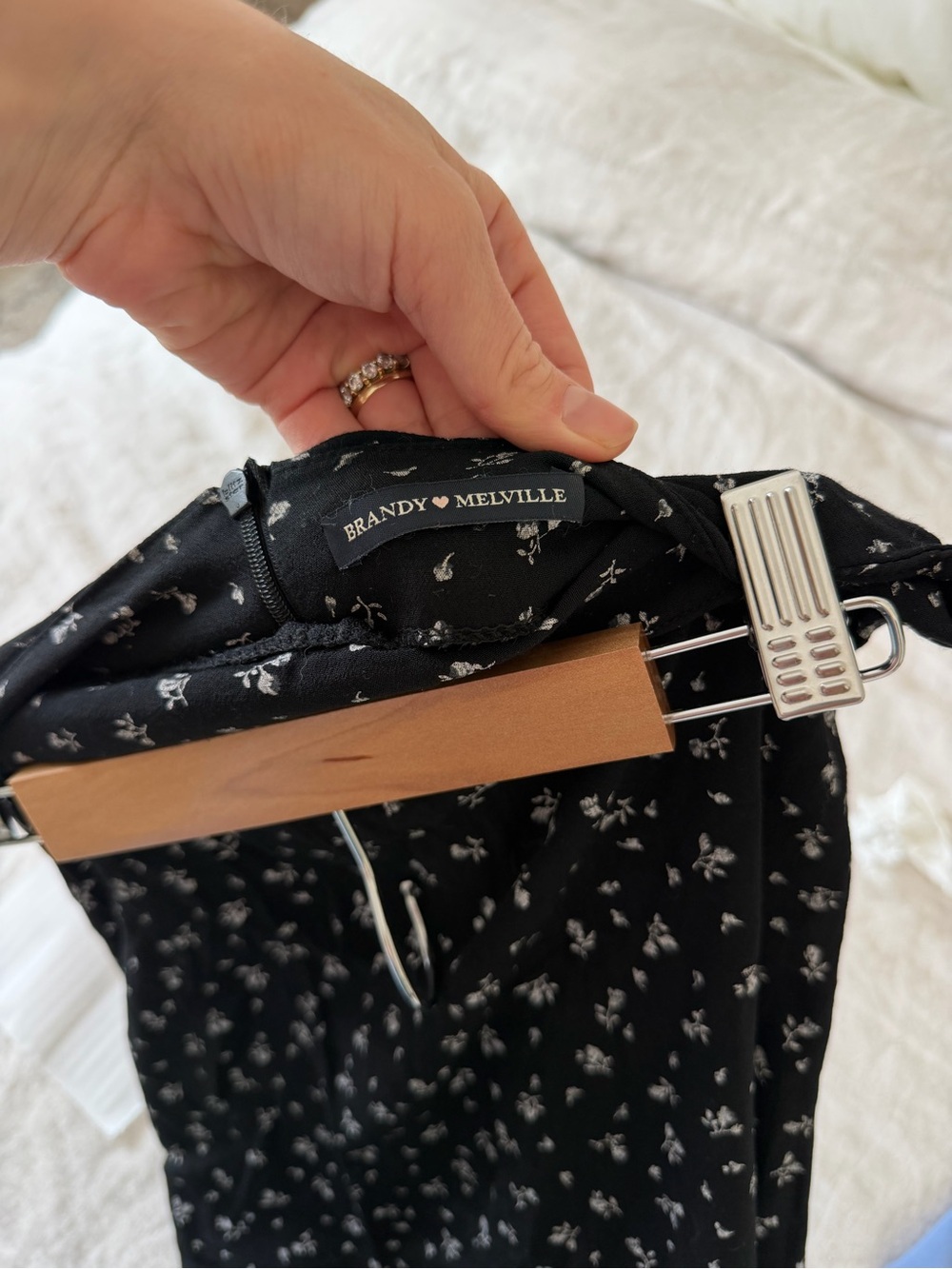 Brandy Melville Black Floral Midi Skirt o/s - Picture 4 of 5